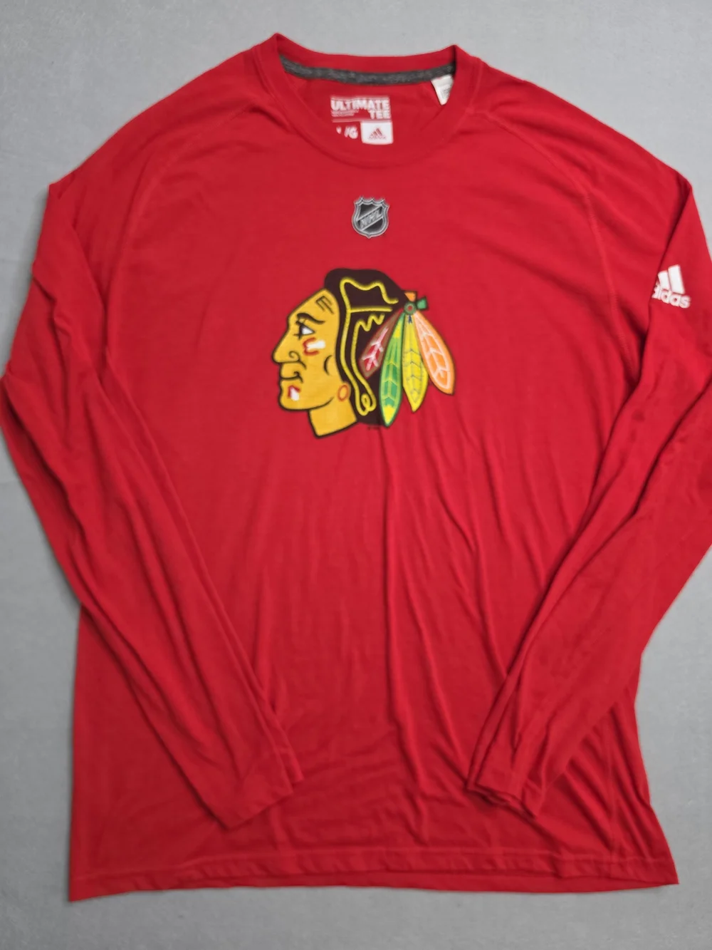 Adidas NHL Chicago Blackhawks Red Long-Sleeve Tee Large